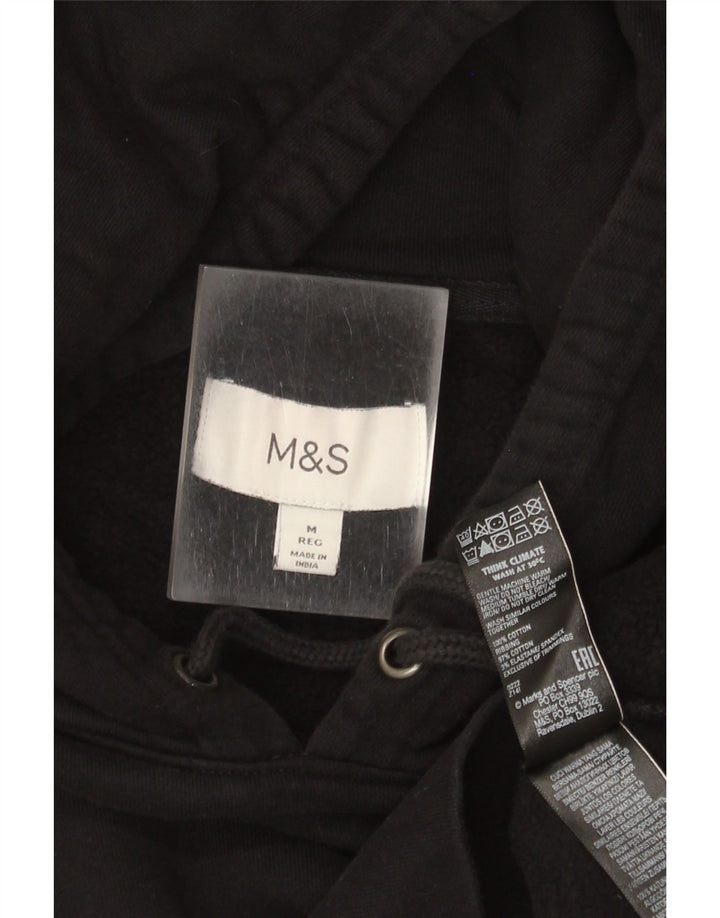 Мужской джемпер с капюшоном Marks & Spencer, средний черный, хлопок