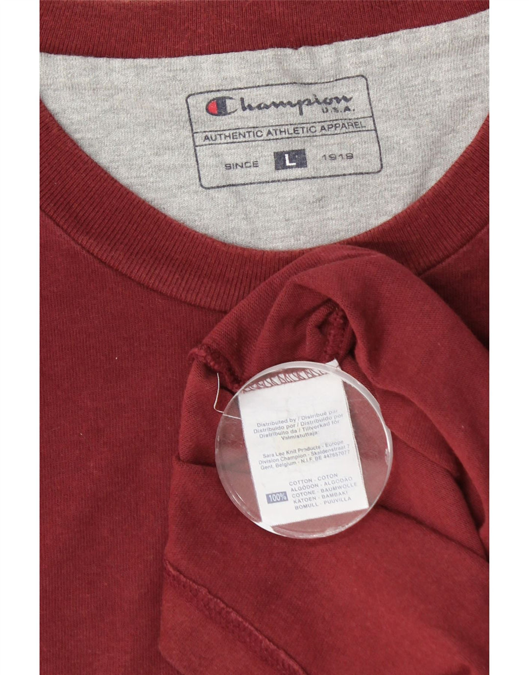 Мужская футболка CHAMPION с рисунком, большой темно-бордовый хлопок