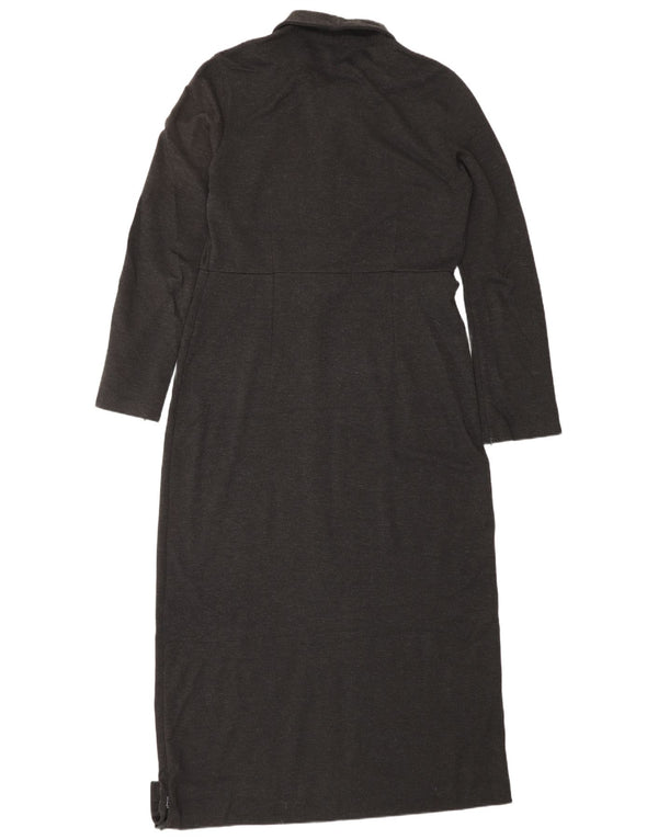 EDDIE BAUER Женское платье макси большого размера с длинными рукавами, UK 10, маленькое серое