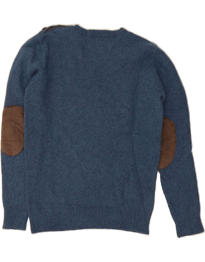 MASSIMO DUTTI Womens Crew Neck Jumper Sweater UK 8 Small Navy Blue Wool Vintage Massimo Dutti and Second-Hand Massimo Dutti from Messina Hembry 