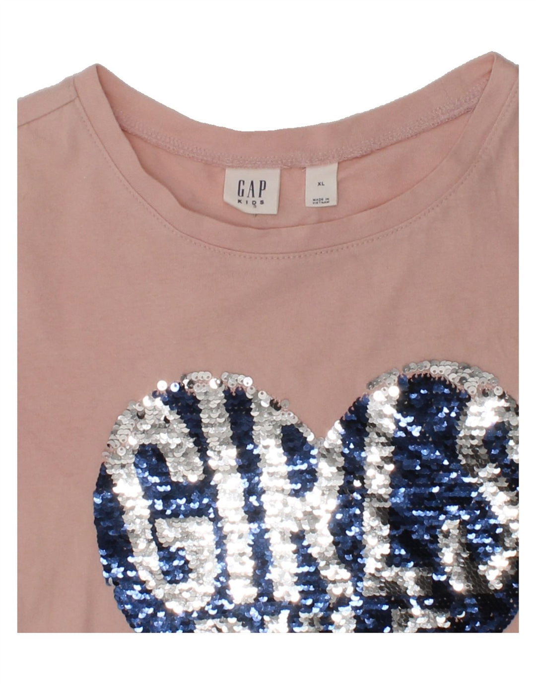 GAP Girls Graphic T-Shirt Top 7-8 Years XL Beige Geometric Cotton | Vintage Gap | Thrift | Second-Hand Gap | Used Clothing | Messina Hembry 