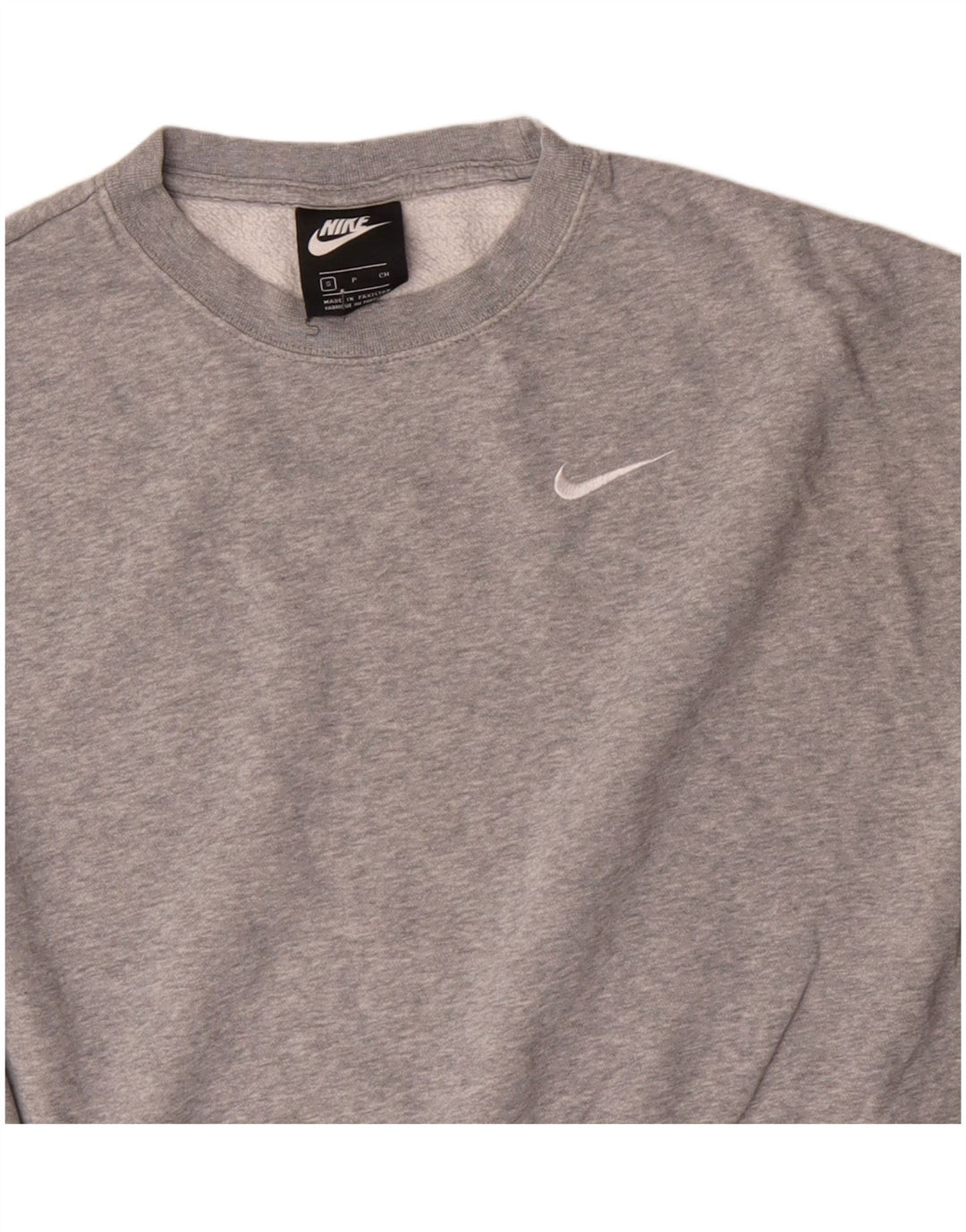 Женский укороченный свитшот большого размера NIKE UK 10, маленький серый хлопок