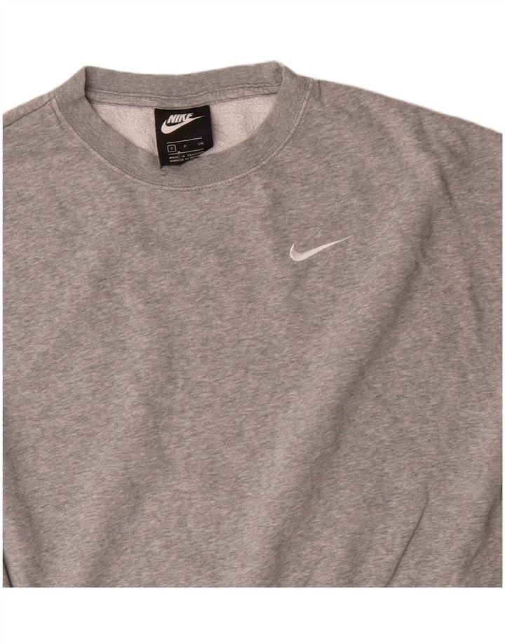 Женский укороченный свитшот большого размера NIKE UK 10, маленький серый хлопок