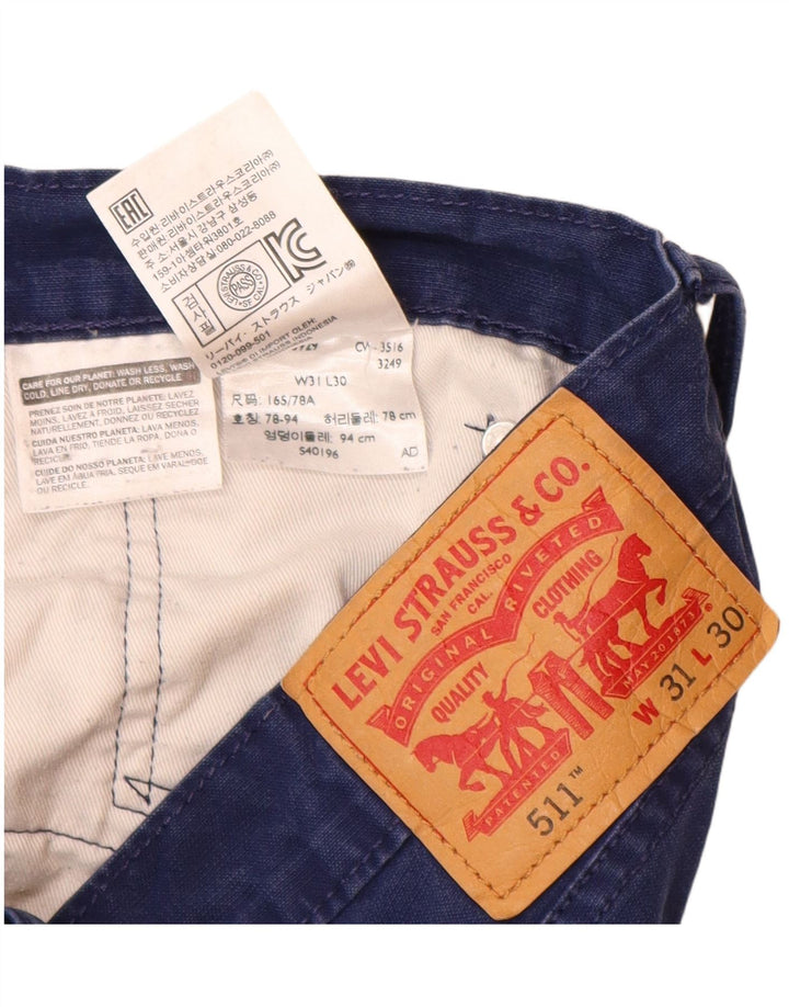 Мужские повседневные брюки LEVI'S 511 W31 L30 темно-синие, хлопок