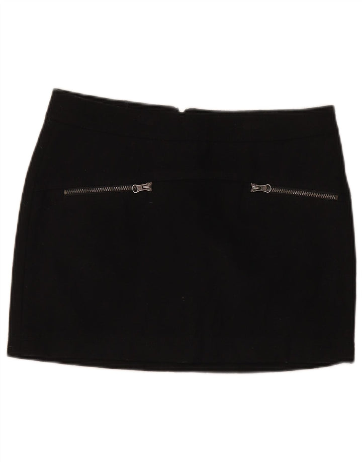 Женская мини-юбка Benetton IT 42 Medium W30 Черная шерсть
