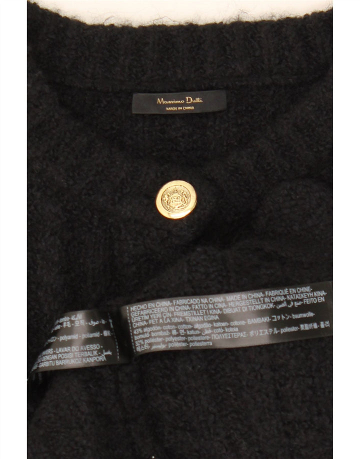 Женский укороченный кардиган оверсайз Massimo Dutti UK 10, маленький черный