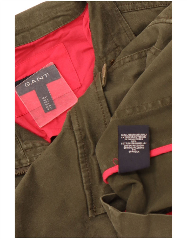 Женская куртка Gant UK 14, большой размер, хлопок цвета хаки