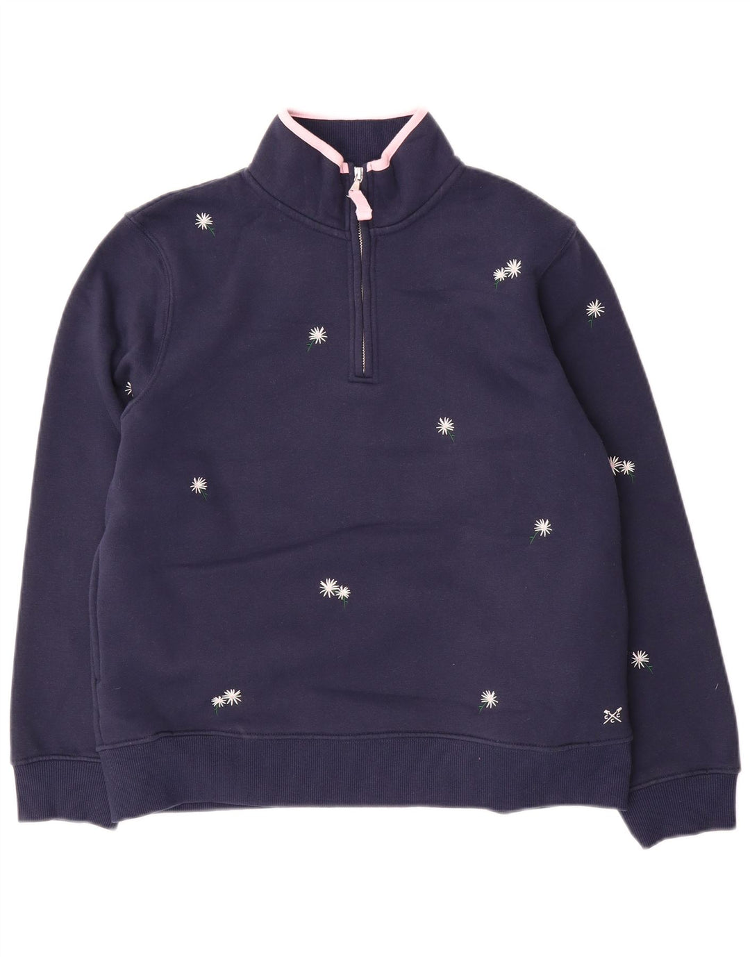 Женский свитер Crew Clothing, джемпер UK 12, средний темно-синий с цветочным принтом