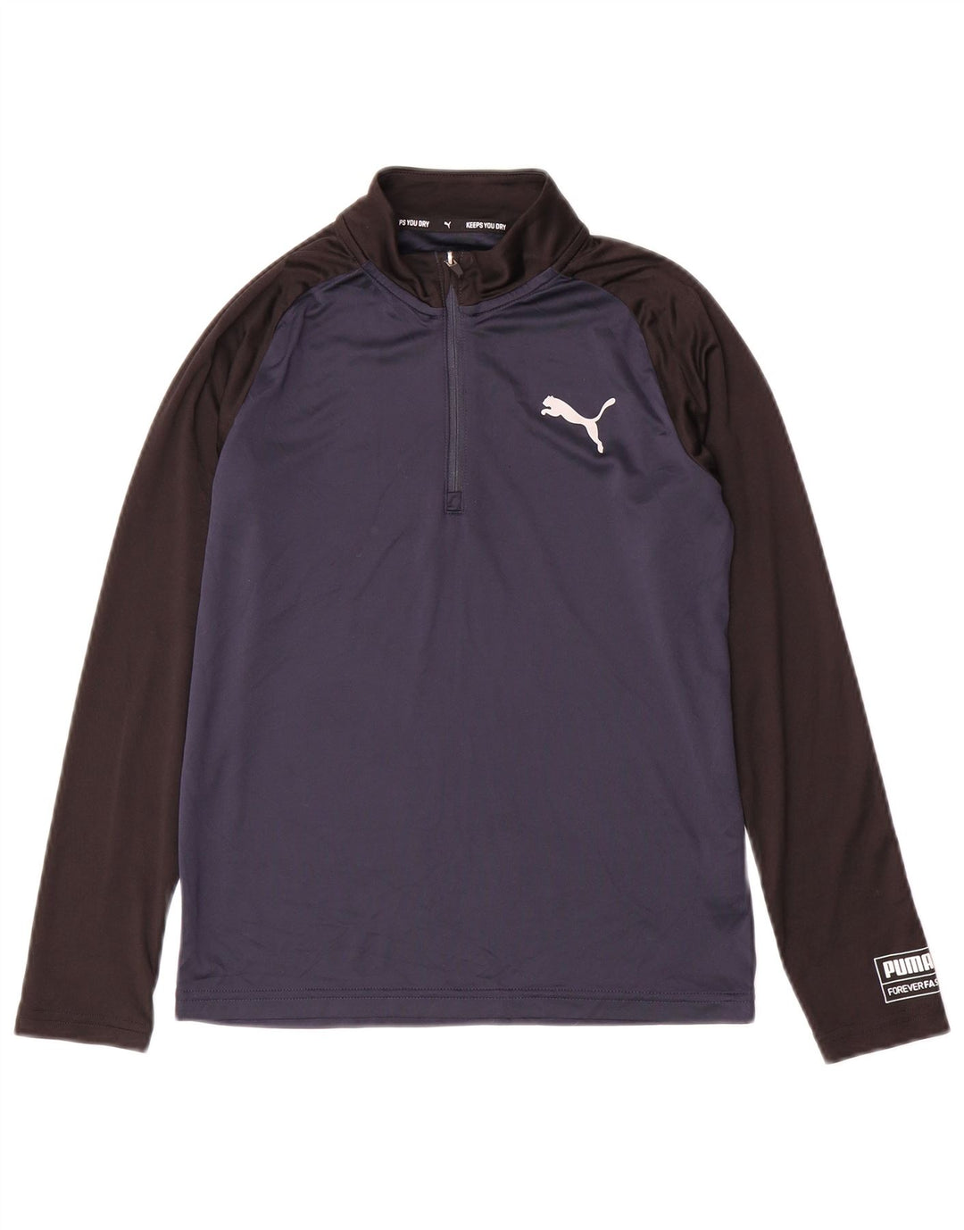 PUMA Спортивный пуловер для мальчиков, топ 11–12 лет, темно-синий с цветными блоками