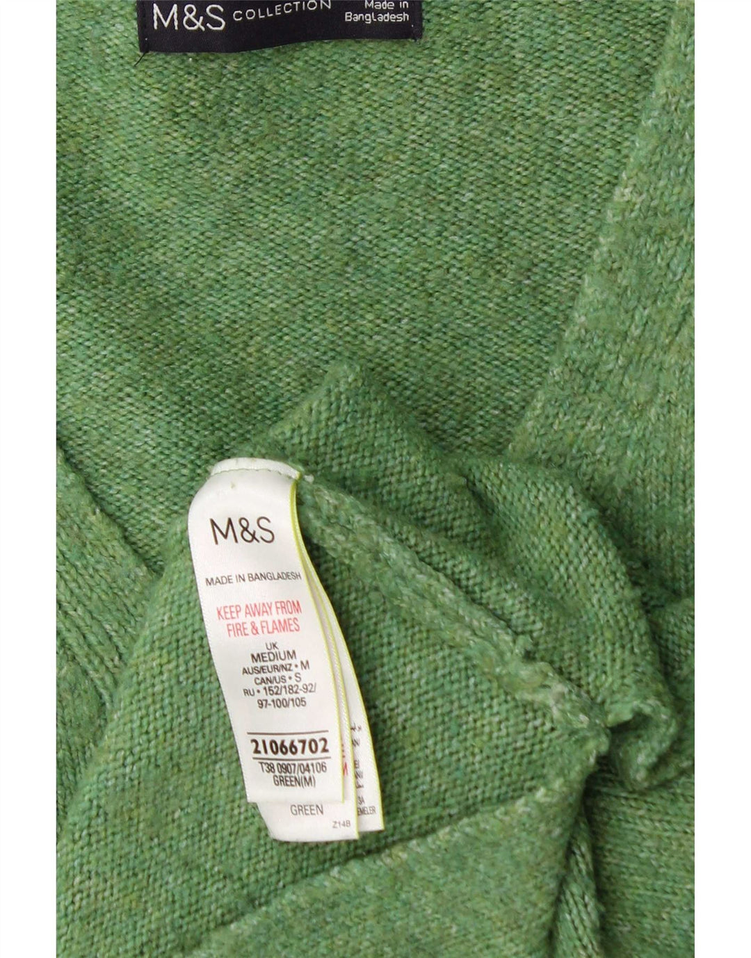Женский свободный джемпер с v-образным вырезом Marks & Spencer UK 14, средний зеленый