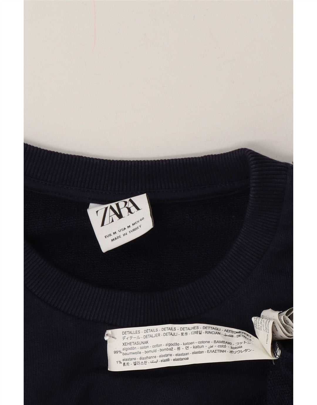 Мужской свитшот Zara с графическим рисунком, средний темно-синий, хлопок с цветными блоками