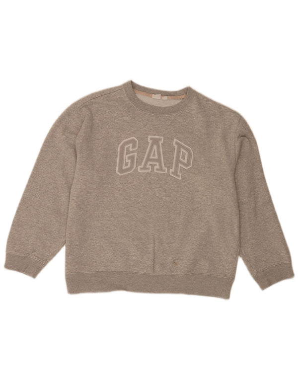 Женский свитер свободного кроя Gap с рисунком, хлопковый джемпер, Великобритания 14, средний серый цвет