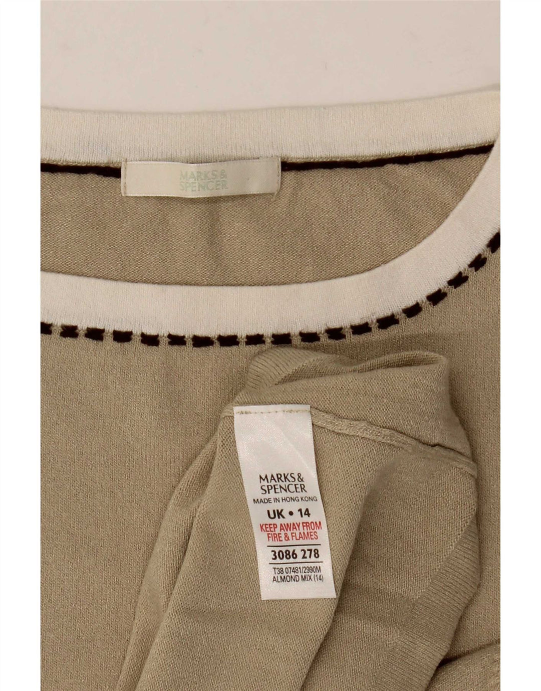 Женский жилет Marks & Spencer UK 14, средний бежевый, вискоза