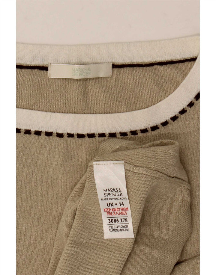 Женский жилет Marks & Spencer UK 14, средний бежевый, вискоза