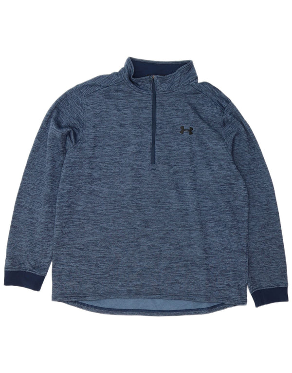 Under Armour Mens Cold Gear Pullover Tracksuit Top XL Navy Blue Flecked
