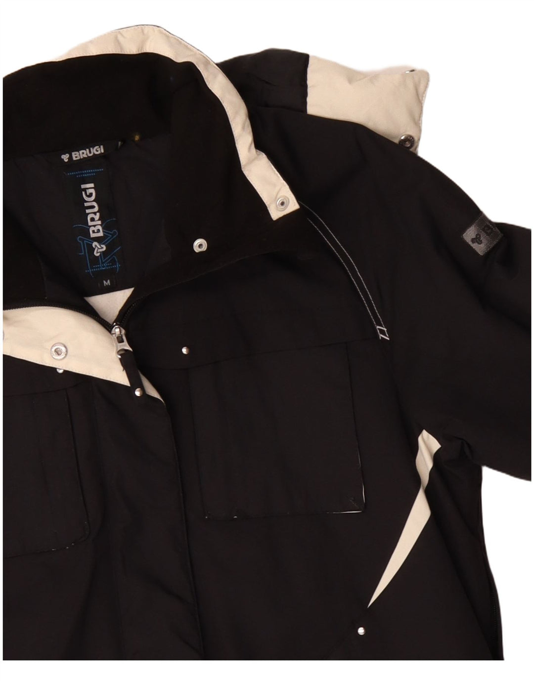 Женская ветровка с капюшоном Brugi UK 14, средний черный цвет с цветными блоками