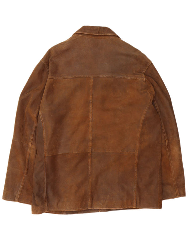 TRAPPER Мужская кожаная куртка IT 56 3XL Коричневая кожа