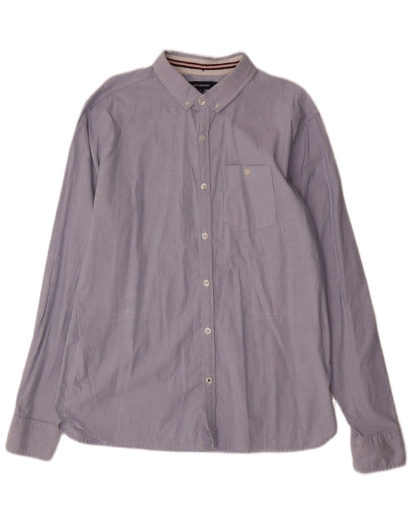 Мужская рубашка KANGOL XL, синяя хлопковая полоска