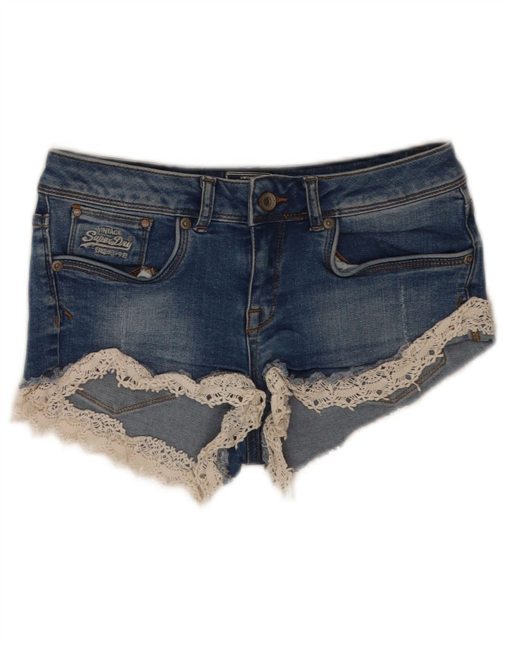 Женские джинсовые шорты Superdry W26, маленькие синие, хлопок