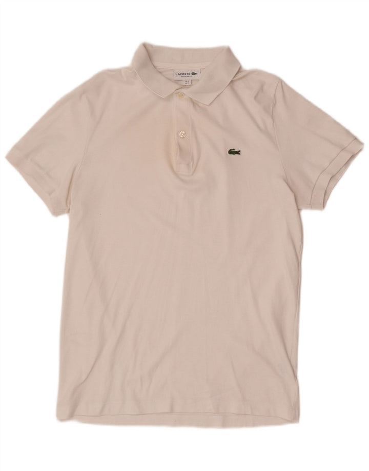Мужская рубашка-поло стандартного кроя Lacoste, размер 3, маленькая, белый хлопок