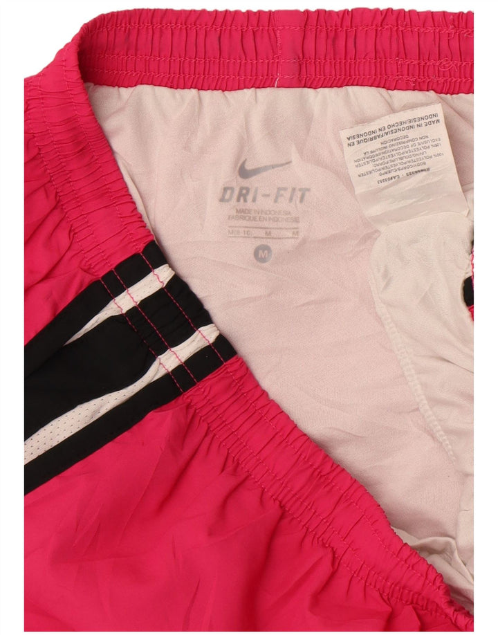 Женские спортивные шорты Nike Dri Fit, США, 8/10, средний розовый, полиэстер с цветными блоками