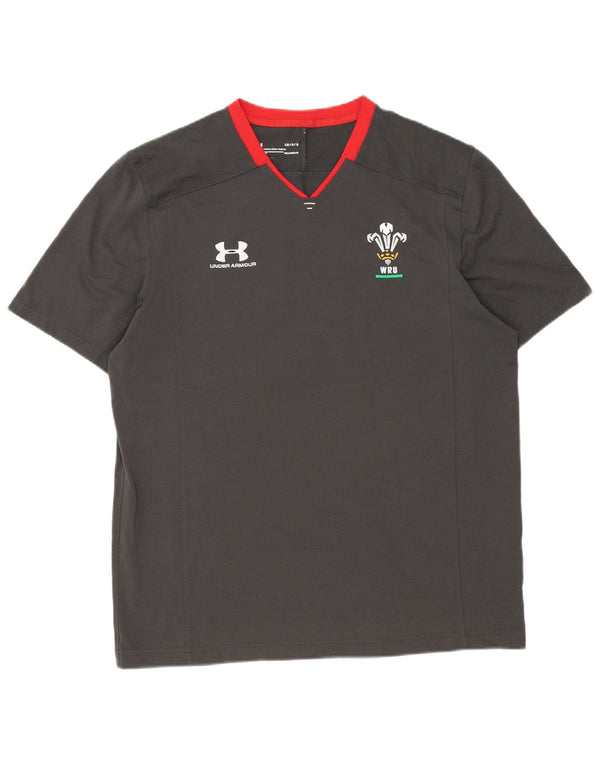 Мужская футболка Under Armour Heat Gear, большая, серая, с цветными блоками
