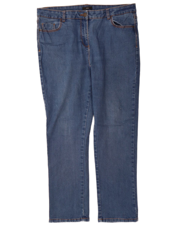 Женские прямые джинсы M&Co UK 16, большие размеры W34 L29, синие, хлопок