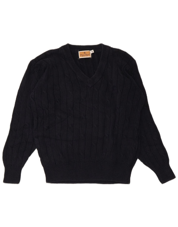 Женский джемпер с v-образным вырезом CONTE OF FLORENCE UK 10, маленький темно-синий