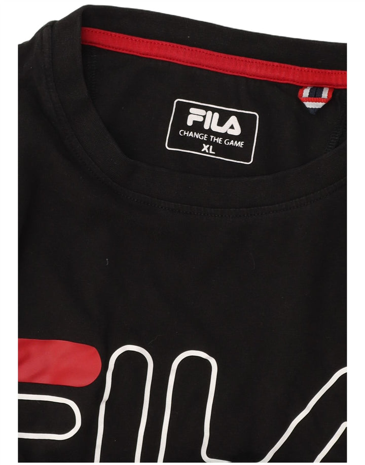 Мужская футболка с рисунком FILA Top XL, черная