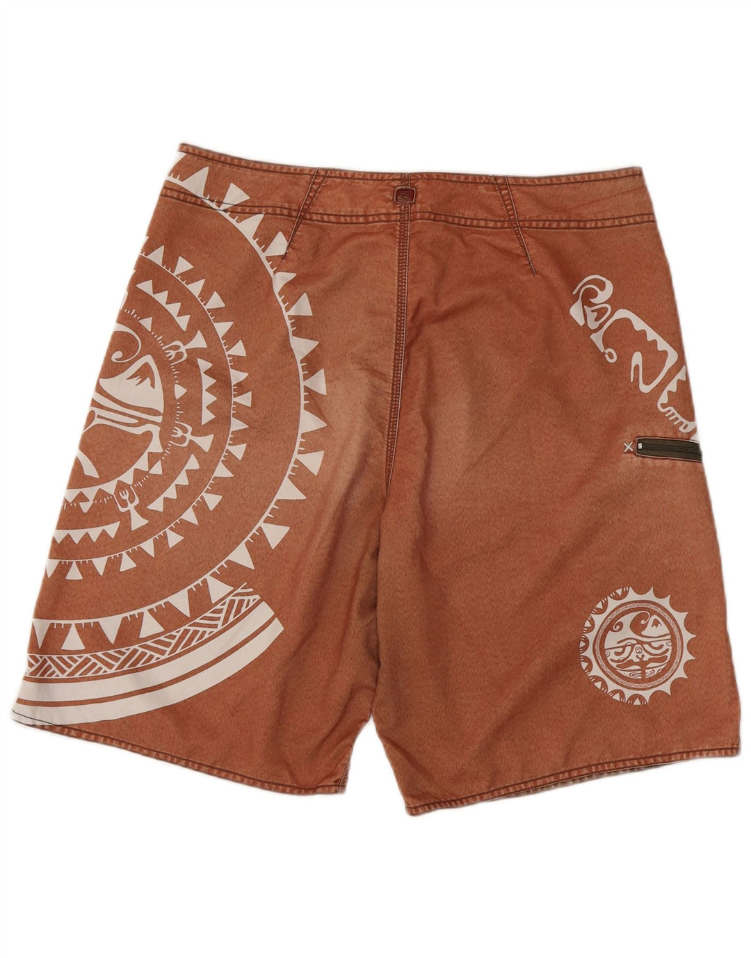 Мужские шорты для плавания Quiksilver с графическим рисунком, средний коричневый, полиэстер с геометрическим рисунком