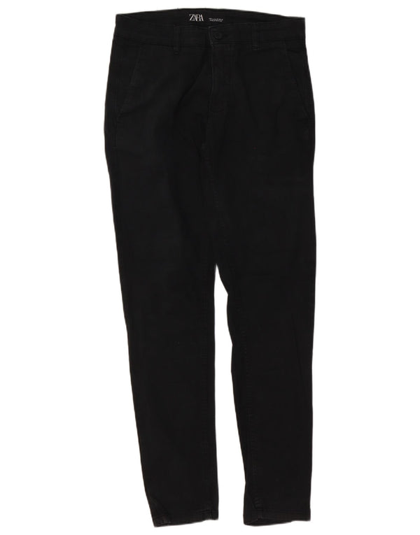 Мужские узкие брюки-чиносы Zara EU 38, маленькие W30 L30, черные, хлопковые