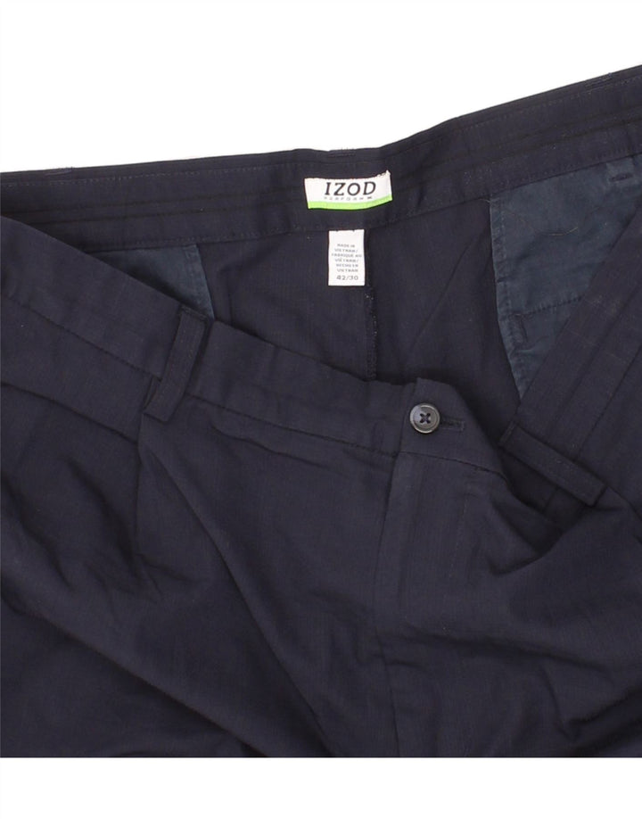IZOD Mens Pegged Chino Trousers W42 L30 Navy Blue Polyester Vintage Izod and Second-Hand Izod from Messina Hembry 