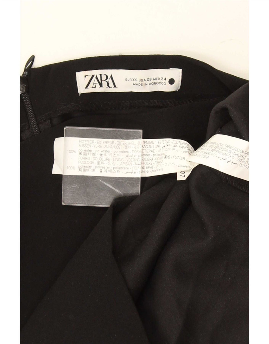 Женский топ Zara с длинным рукавом UK 6 XS, черный полиэстер