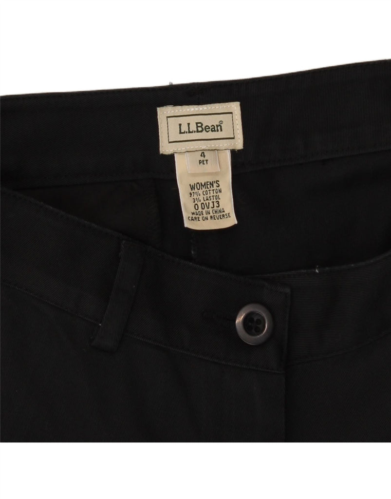 L.L.BEAN Womens Straight Capri Trousers US 4 Small W28 L18 Black Cotton Vintage L.L.Bean and Second-Hand L.L.Bean from Messina Hembry 