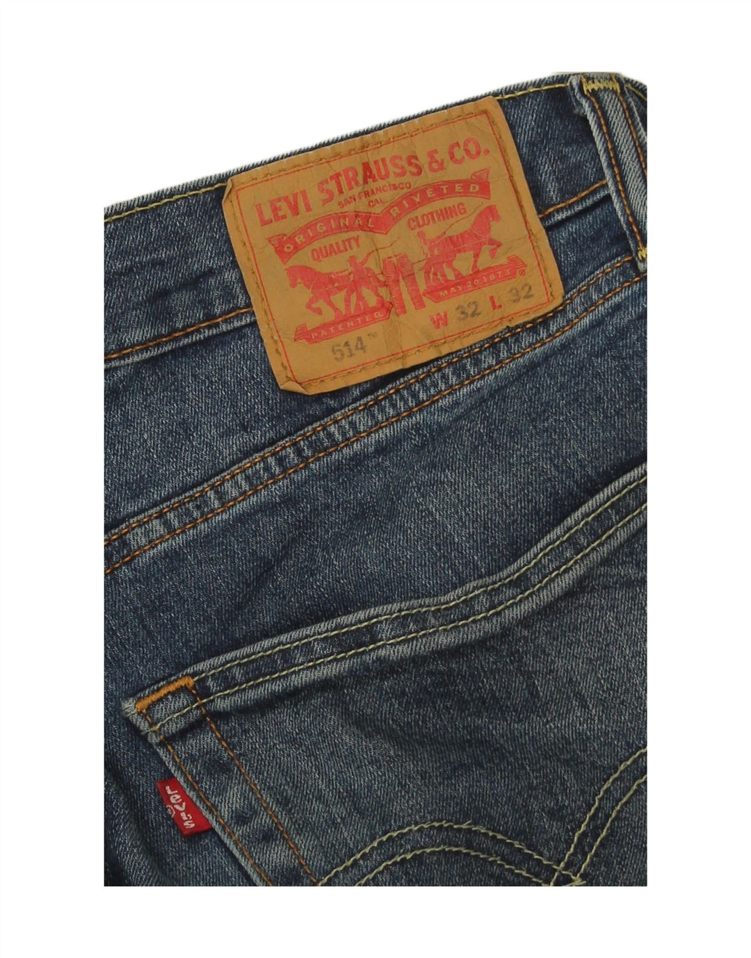 Мужские прямые джинсы Levi's 514 W32 L32 синие, хлопок