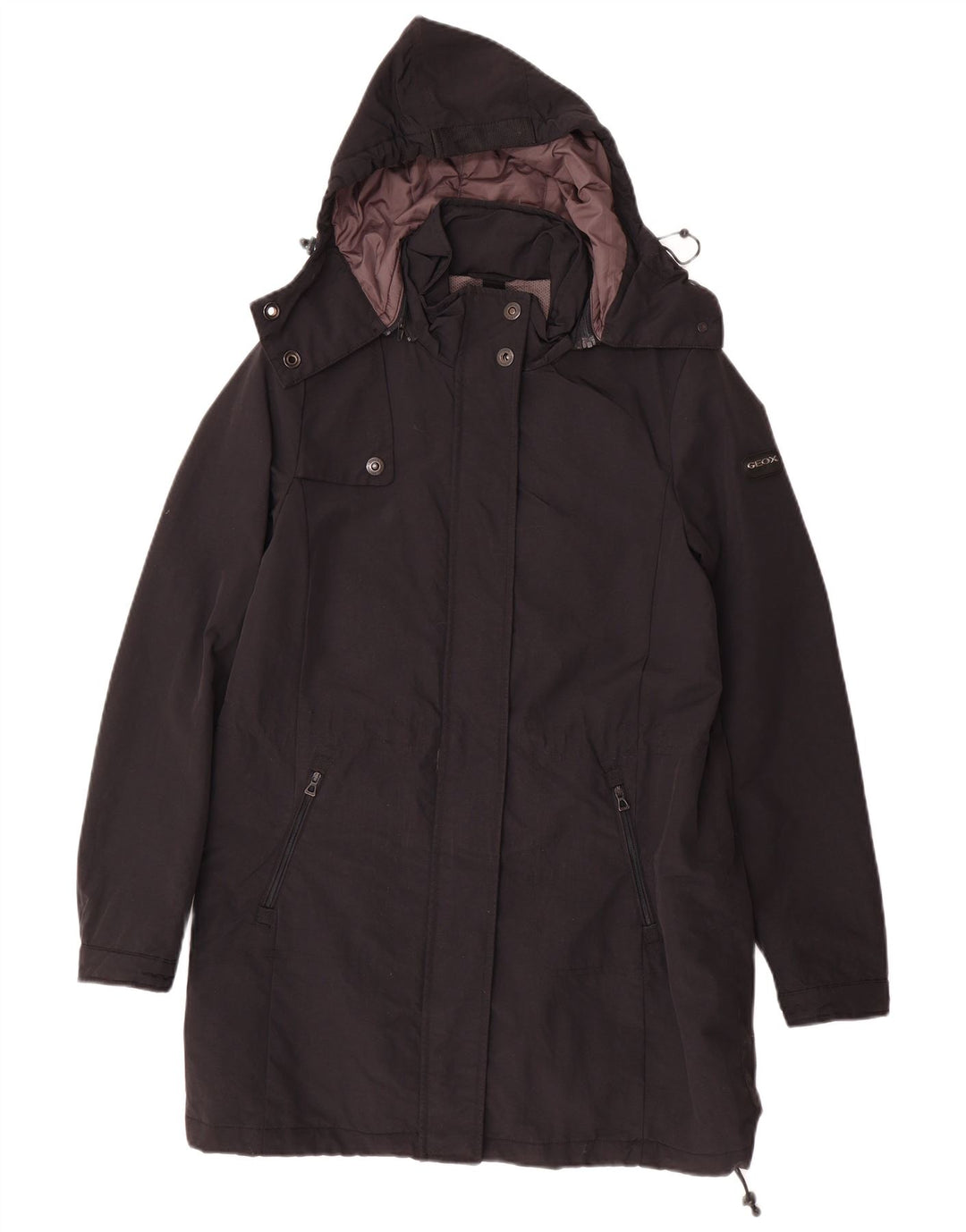 GEOX RESPIRA Женская ветровка с капюшоном UK 6 XS Черный Полиамид