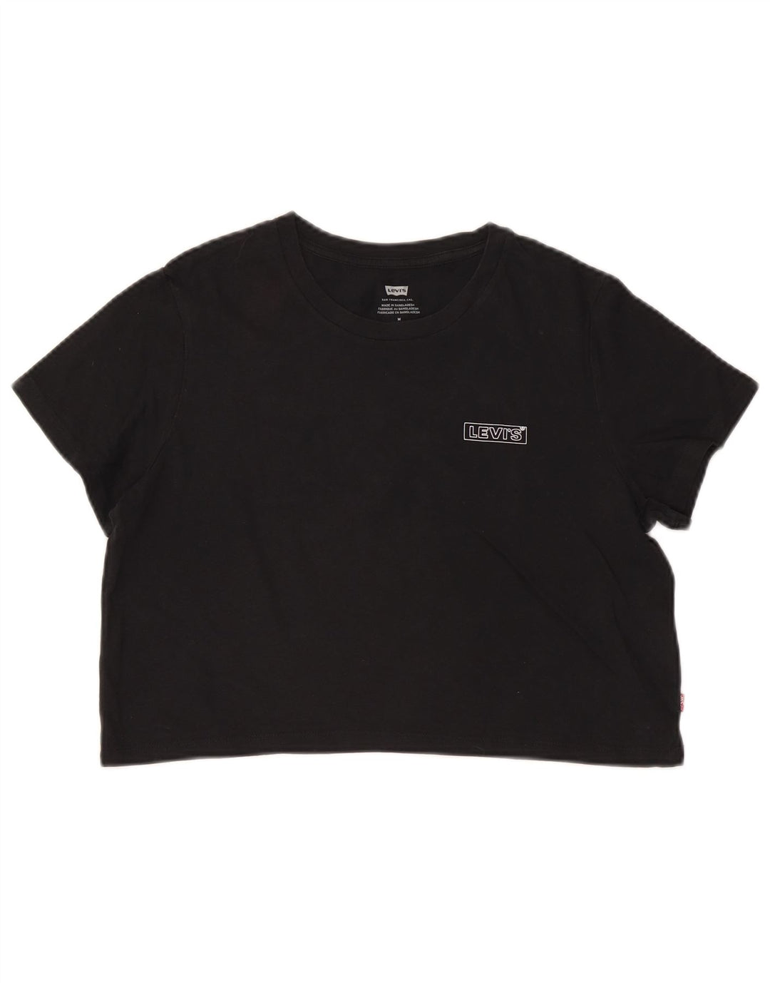 Женская укороченная футболка с рисунком LEVI'S Top UK 14, средний черный хлопок
