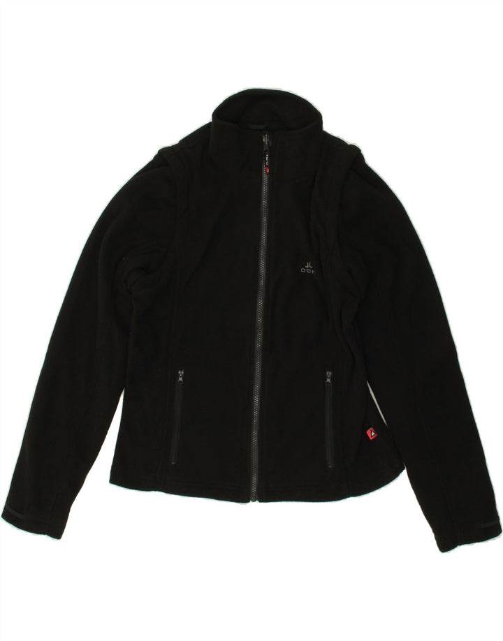 VINTAGE Womens Fleece Jacket UK 10 Small Black Polyester Vintage Vintage and Second-Hand Vintage from Messina Hembry 