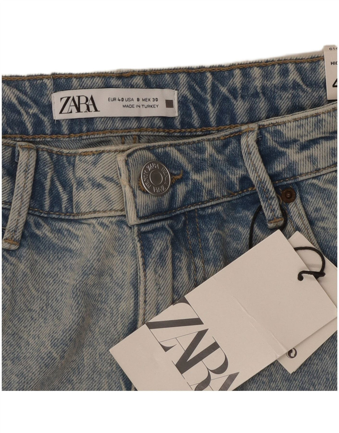 Женские джинсовые шорты ZARA с потертостями EU 40, средний W30, синий хлопок