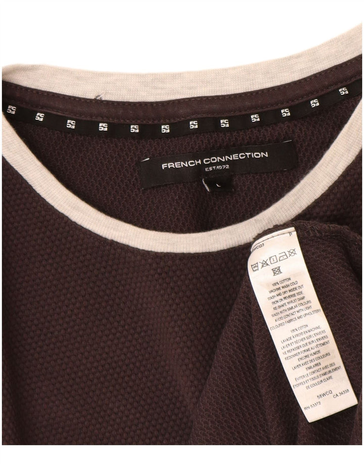 Мужской топ French Connection с длинным рукавом, большой серый хлопок