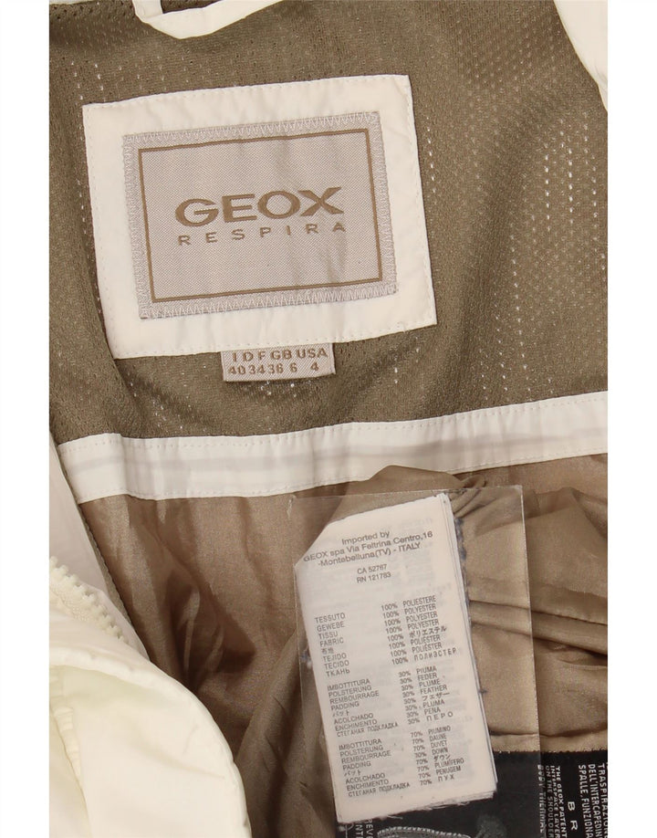 Женская утепленная куртка Geox Respira UK 6 XS белого цвета из полиэстера