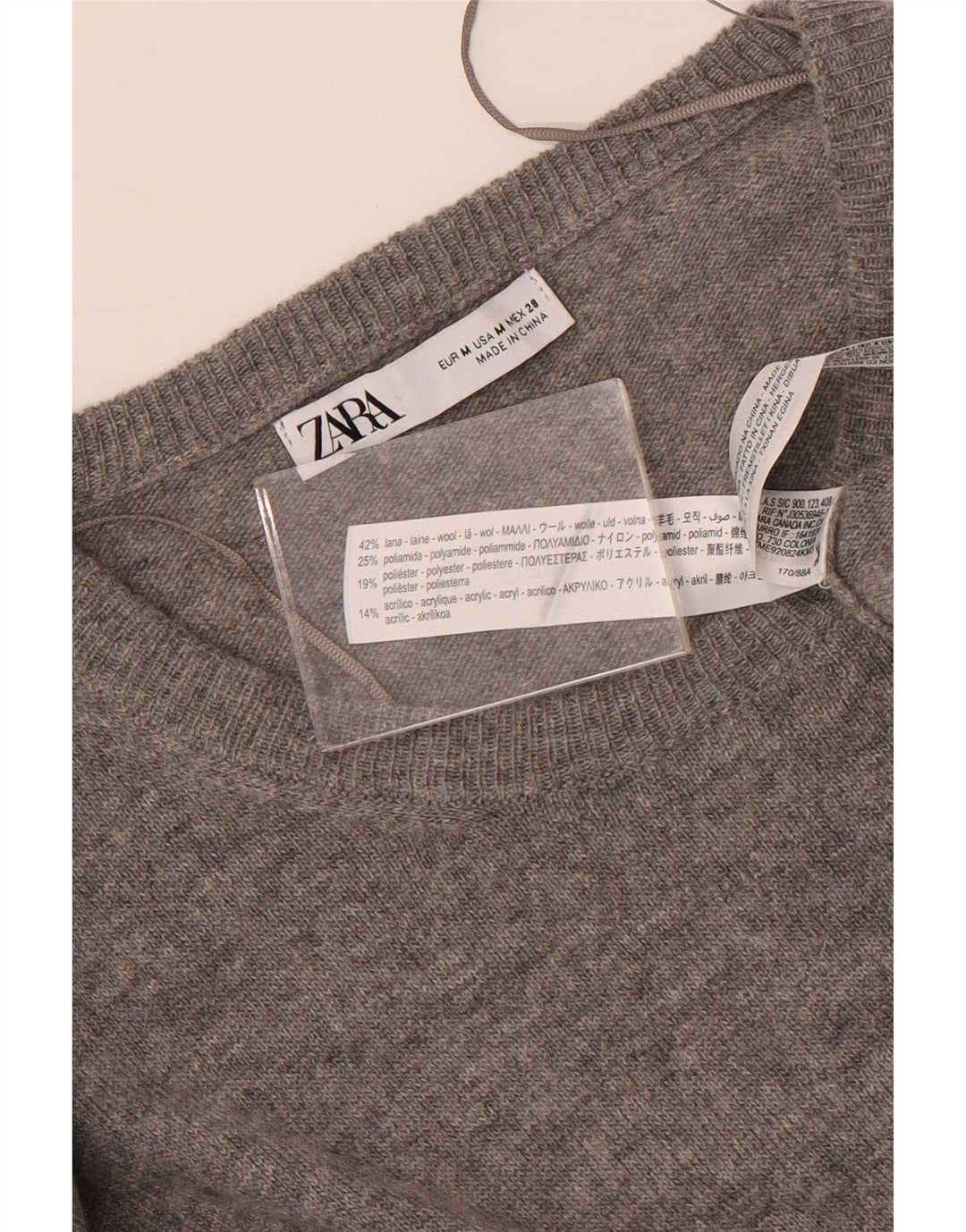 Женское платье-джемпер макси с длинным рукавом Zara UK 14, шерсть среднего серого цвета