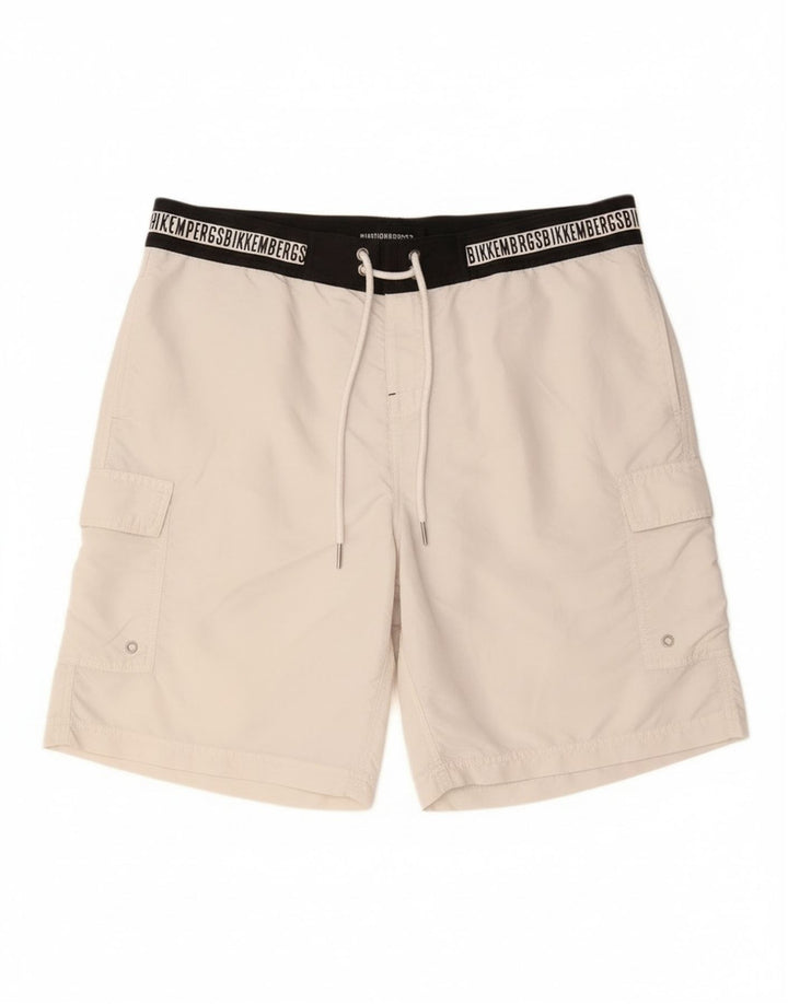 Мужские шорты для плавания-карго Bikkembergs XL, белые с цветными блоками