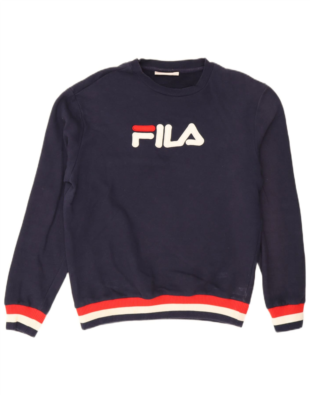 Мужской свитшот с рисунком Fila, средний темно-синий хлопковый джемпер