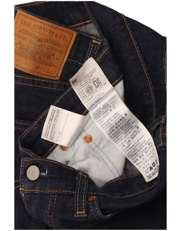 Мужские джинсы Levi's 511 Slim W32 L34 Темно-синие, хлопок