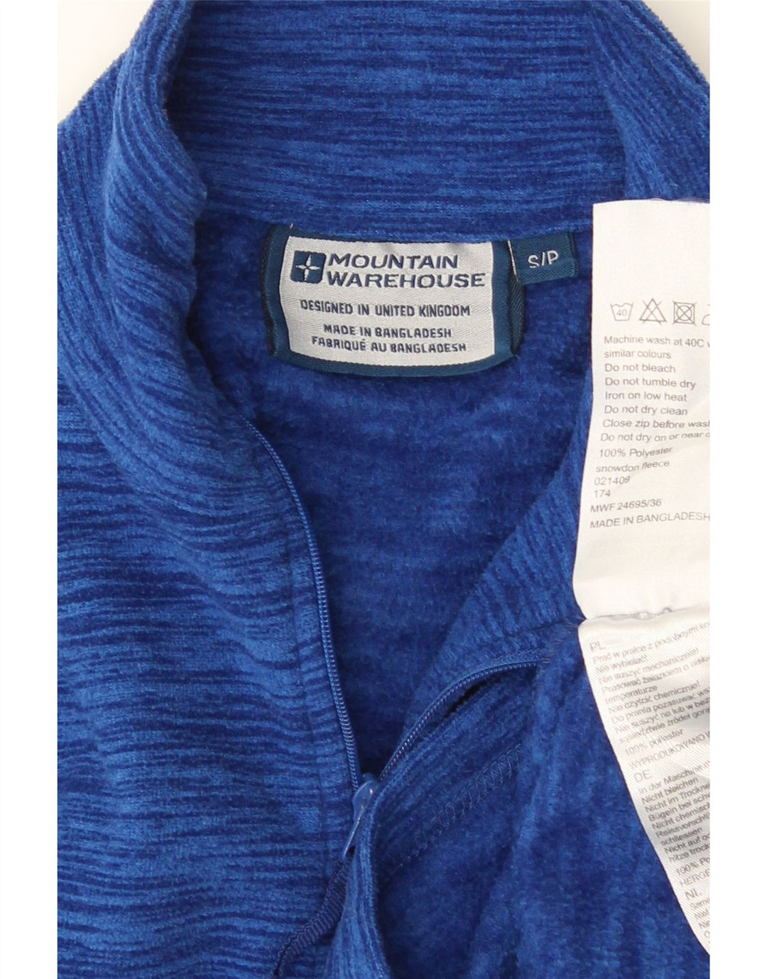 MOUNTAIN WAREHOUSE Мужской флисовый джемпер с воротником на молнии, маленький синий в крапинку