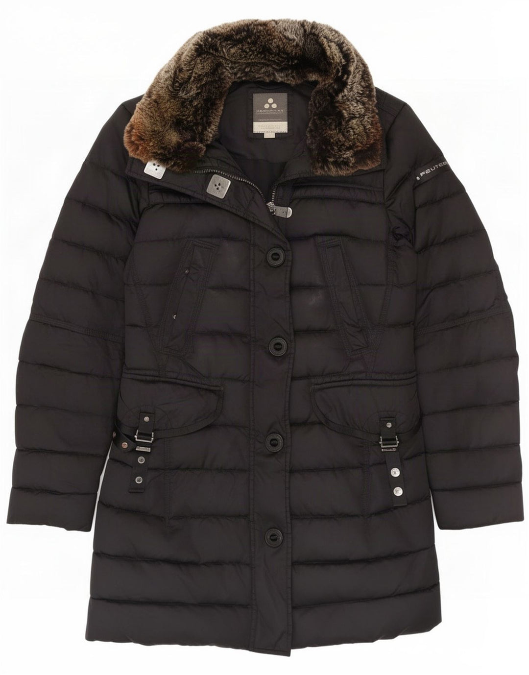 PEUTEREY Мужское стеганое пальто с капюшоном IT 42 Medium Black