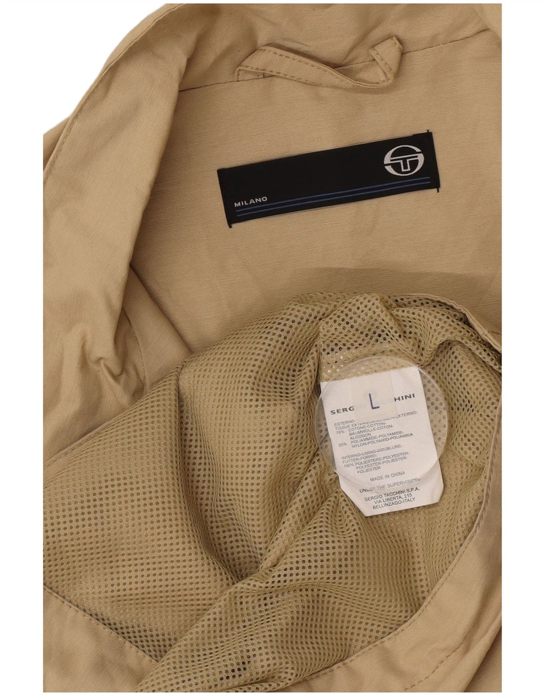 Мужской спортивный костюм Sergio Tacchini, большая куртка из хлопка цвета хаки