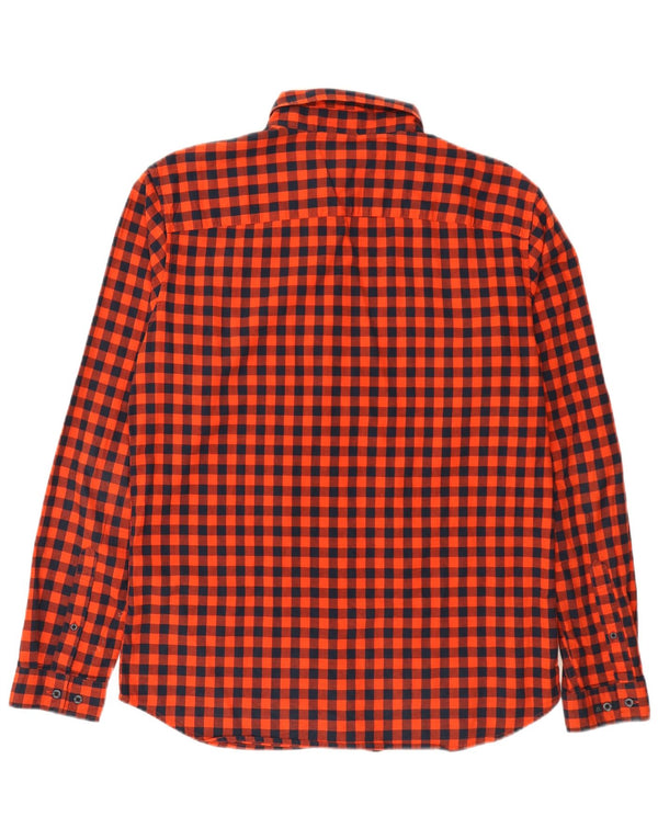 Мужская приталенная рубашка Jack & Jones XL из хлопка в красную клетку