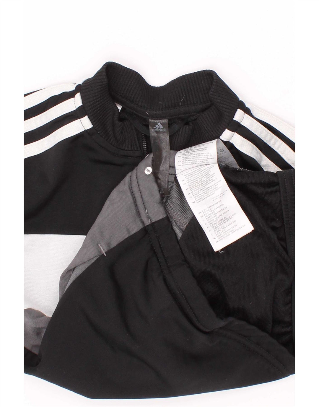Спортивный костюм Adidas для мальчиков, верхняя куртка 5-6 лет, черный полиэстер с цветными блоками